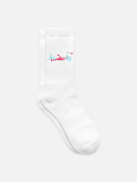 Hubschrauber Herzschlag Ekg Pilot - Tennissocken - Weiß
