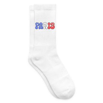 Blau-Weiß-Rot-Blasen-Wetten - Tennissocken - Weiß - Rechts