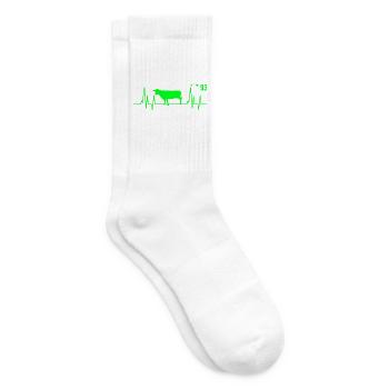 Kuh Herzschlag Bauer Dorf - Tennissocken - Weiß - Rechts