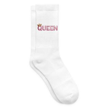 Pink Crown Queen Typografie - Tennissocken - Weiß - Rechts