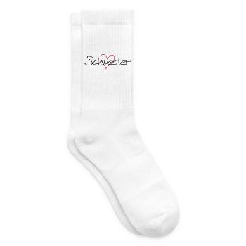Herz Schwester Schwesterherz Geschenk Liebe - Tennissocken - Weiß - Rechts