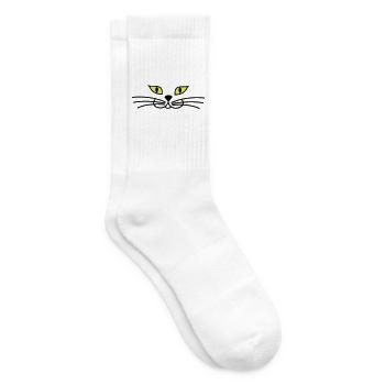 kitteh_face_green_eyes - Tennis socks - white - Right