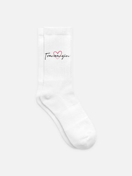 Trauzeugin Herz Junggesellinnenabschied - Tennissocken - Weiß