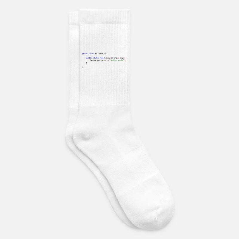 Bonjour tout le monde en Java - Chaussettes de tennis - blanc