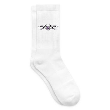 Tribal Tattoo Ornament mit Edelstein - Tennissocken - Weiß - Rechts