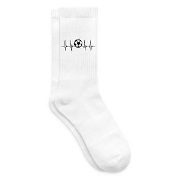 soccer ekg, pulse, heartbeat, soccer player, sport - Tennis socks - white - Right