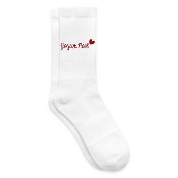 NOËL. JOYEUX NOËL. MERRY CHRISTMAS. NOUVEL AN - Chaussettes de tennis - blanc - Droite