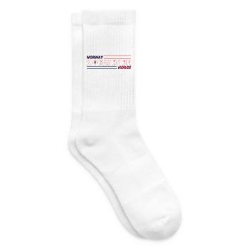 Norwegen Flaggenstil Typografie - Tennissocken - Weiß - Rechts