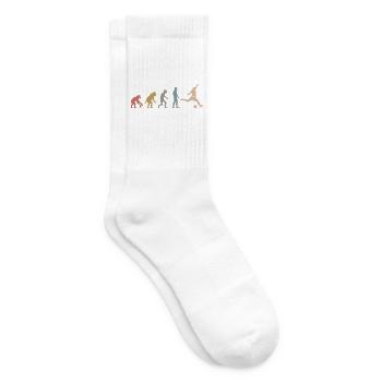 retro Fußball Evolution lustige Designs Team Fan - Tennissocken - Weiß - Rechts