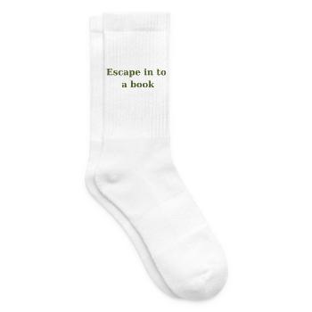 Entfliehen Sie in ein Buch - Olivgrün - Tennissocken - Weiß - Rechts