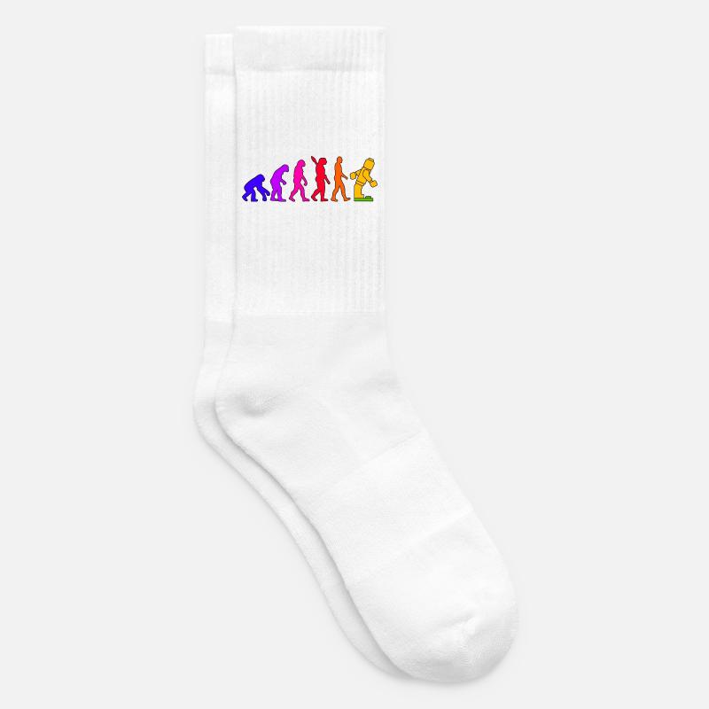 Klemmbaustein Evolution Menschheit Noppenbaustein - Tennissocken - Weiß