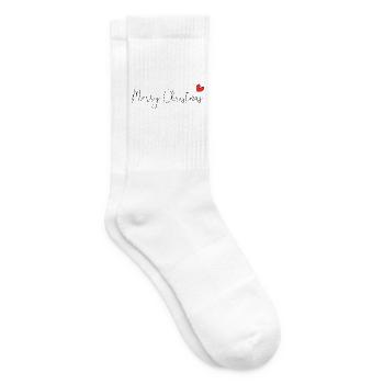 NOËL. JOYEUX NOËL. MERRY CHRISTMAS. SAPIN. NATURE. - Chaussettes de tennis - blanc - Droite