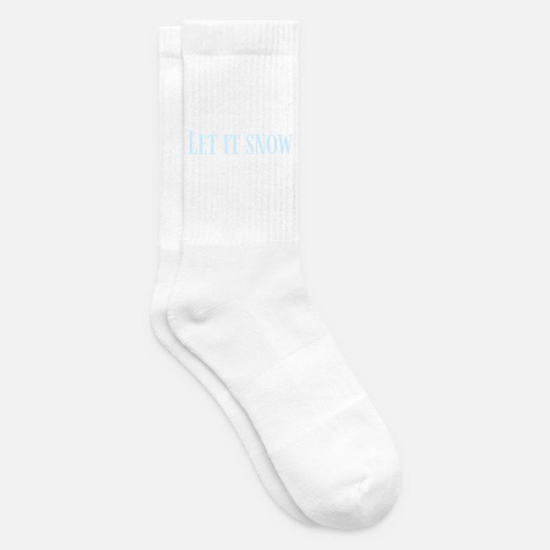 Let It Snow Script Bleu Glacé - Tennis socks - white