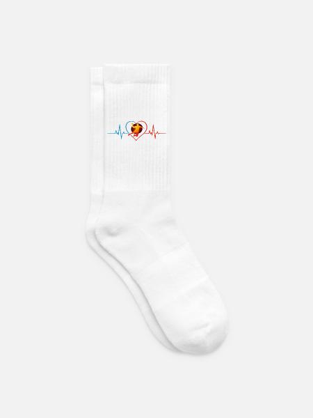 Handball Herzschlag – EKG Handballer - Tennissocken - Weiß