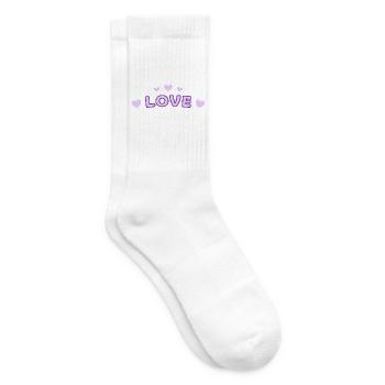 Love Purple Heart Typo - Tennis socks - white - Right