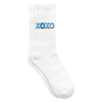 XOXO Patchwork Look mit Stoff Optik - Tennissocken - Weiß - Rechts
