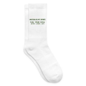 Matcha Is My Spirit Fuel Your Soul Matcha Lovers - Tennis socks - white - Right