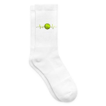 Tennis Battement de cœur Amour Joueur Fan Amour Amoureux - Chaussettes de tennis - blanc - Droite