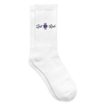 ZeitRad Uhr mit Fahrrad-Grafik - Tennissocken - Weiß - Rechts