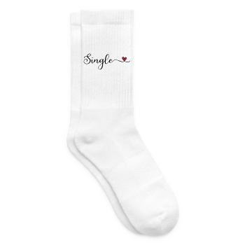 Single handgeschriebener Schriftzug mit Herz - Tennissocken - Weiß - Rechts