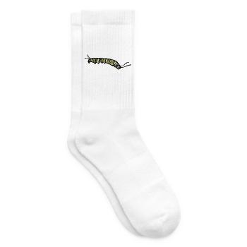 Gestreifte gelbe Raupe - Tennissocken - Weiß - Rechts