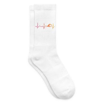 Schwimmen, schwimmen, Sonnenuntergang, Herzschlag - Tennissocken - Weiß - Rechts