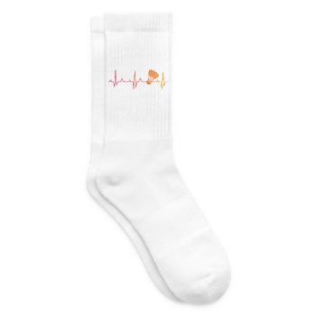 Badminton Herzschlag Badmintonspieler - Tennissocken - Weiß - Rechts