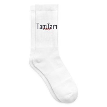 Tamtam im Kopf – Humorvolles Statement Design - Tennissocken - Weiß - Rechts