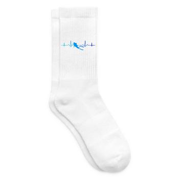 Geschenkidee für eine Freediverin mit Apnoetauchen - Tennissocken - Weiß - Rechts