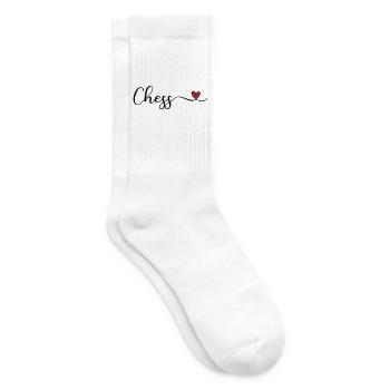 Ich liebe Chess Typography Gift - Tennissocken - Weiß - Rechts