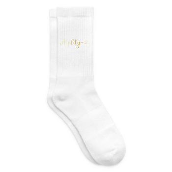 Agility goldener Schriftzug mit Herz - Tennissocken - Weiß - Rechts