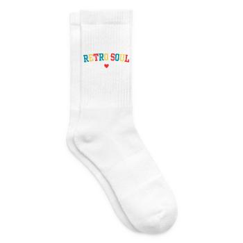 Retro Soul – Vintage-70er-Jahre-inspiriertes farbenfrohes Design - Tennissocken - Weiß - Rechts