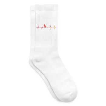 Angeln Herzschlag Angler Fischen - Tennissocken - Weiß - Rechts