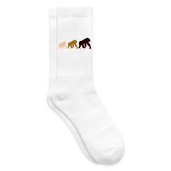 Dreier Gorillas Silhouetten - Tennissocken - Weiß - Rechts