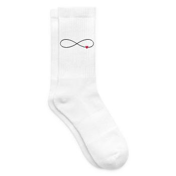 coeur Infinity amour sans fin - Chaussettes de tennis - blanc - Droite
