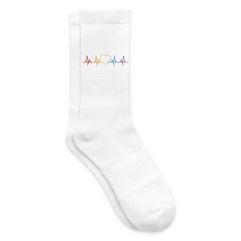 Heartbeat Heart Rainbow LGBT CSD Love Colorful - Chaussettes de tennis - blanc - Droite