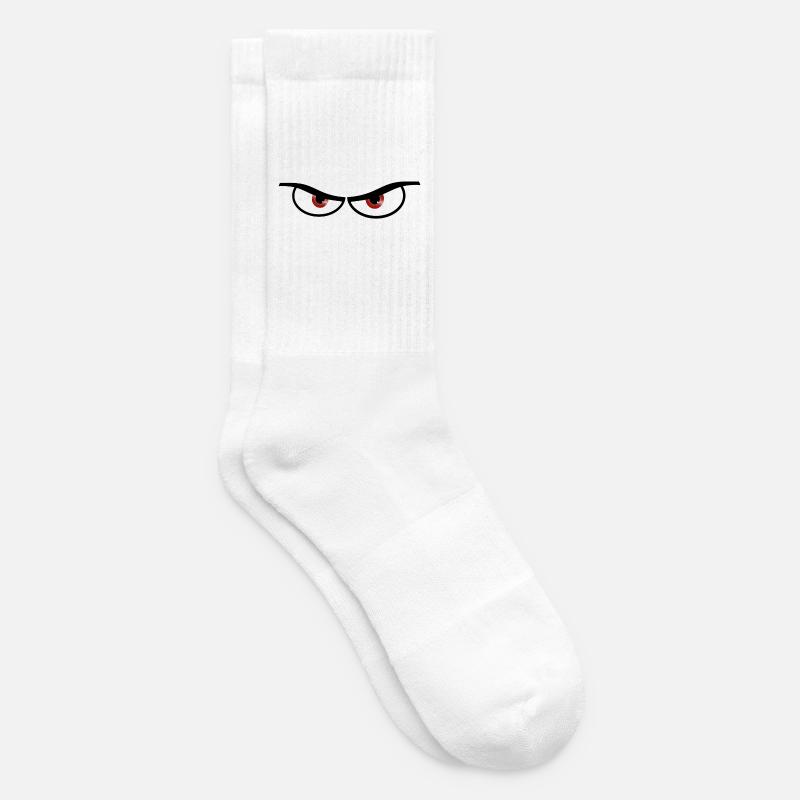 Evil eyes - gift idea - Tennis socks - white