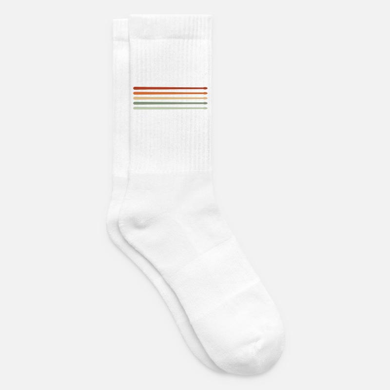 Drums Drumsticks Drummer - Tennis socks - white