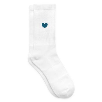 Cœur bleu avec flèche cadeau de la Saint-Valentin - Chaussettes de tennis - blanc - Droite