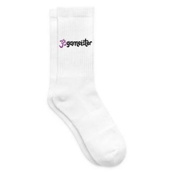 Jogameister - Typografisches OM (3-Farbig) - Tennissocken - Weiß - Rechts