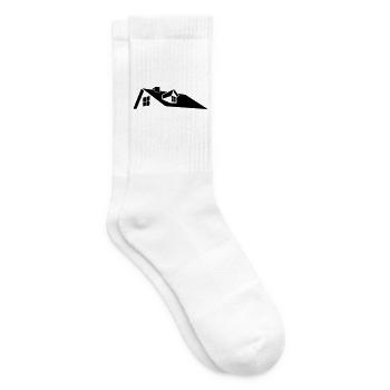 Roof house logo with dormer window - Tennis socks - white - Right