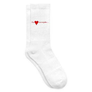 Ein Herz hat ein jeder – Skat Humor Shirt - Tennissocken - Weiß - Rechts