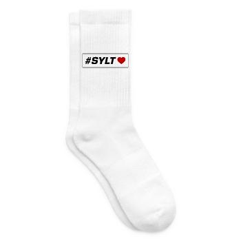 Sylt Hashtag Herz - Tennissocken - Weiß - Rechts