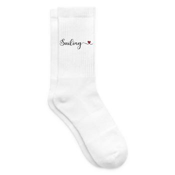 Sailing Heart Typography Gift - Tennis socks - white - Right