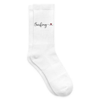 Surfing Heart Typography - Tennis socks - white - Right