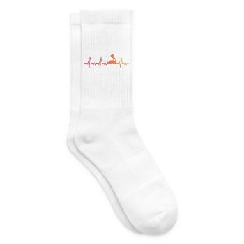 Sunset Heartbeat Train Lokomotivzug - Tennissocken - Weiß - Rechts