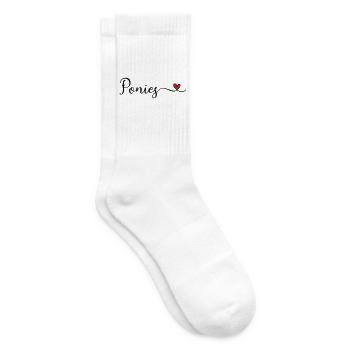 Ponies Herz - Tennissocken - Weiß - Rechts