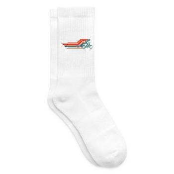  50cc Mofa Mofaroller Moped Mofafahrer Vintage - Tennissocken - Weiß - Rechts