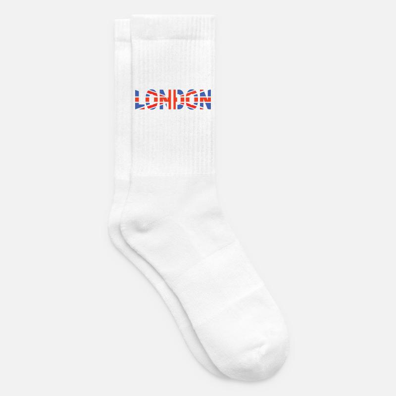 Londres couché avec drapeau - Chaussettes de tennis - blanc