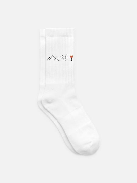 Berge Sonne Spritz Bergsteiger Wanderer - Tennissocken - Weiß